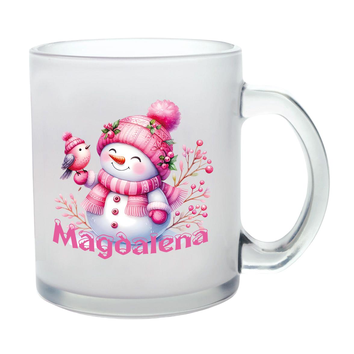 Milchglastasse Wunschname Weihnachten Schneemann 1 Glas Kinderbecher SONDEREDITION