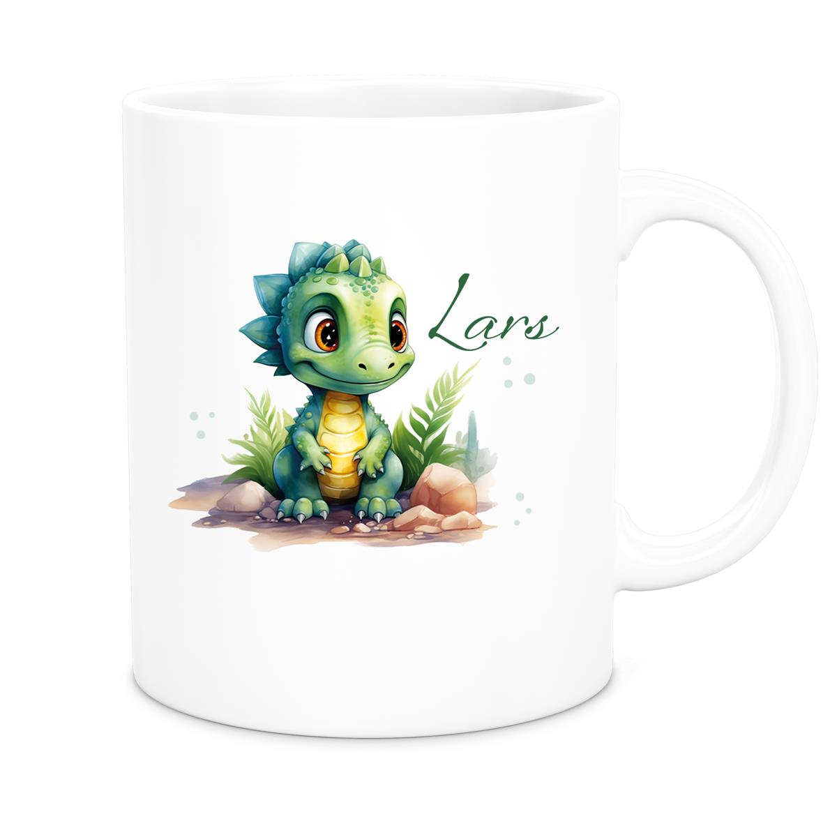 Tasse Dino 17 Wunschname Keramik Kinderbecher Personalisiert versch. Farben