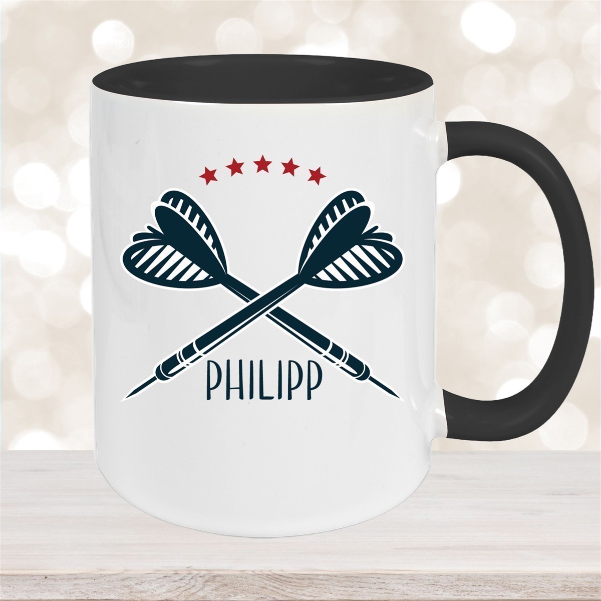 Tasse Dart #3 Wunschname Keramik Kinderbecher personalisiert versch. Farben