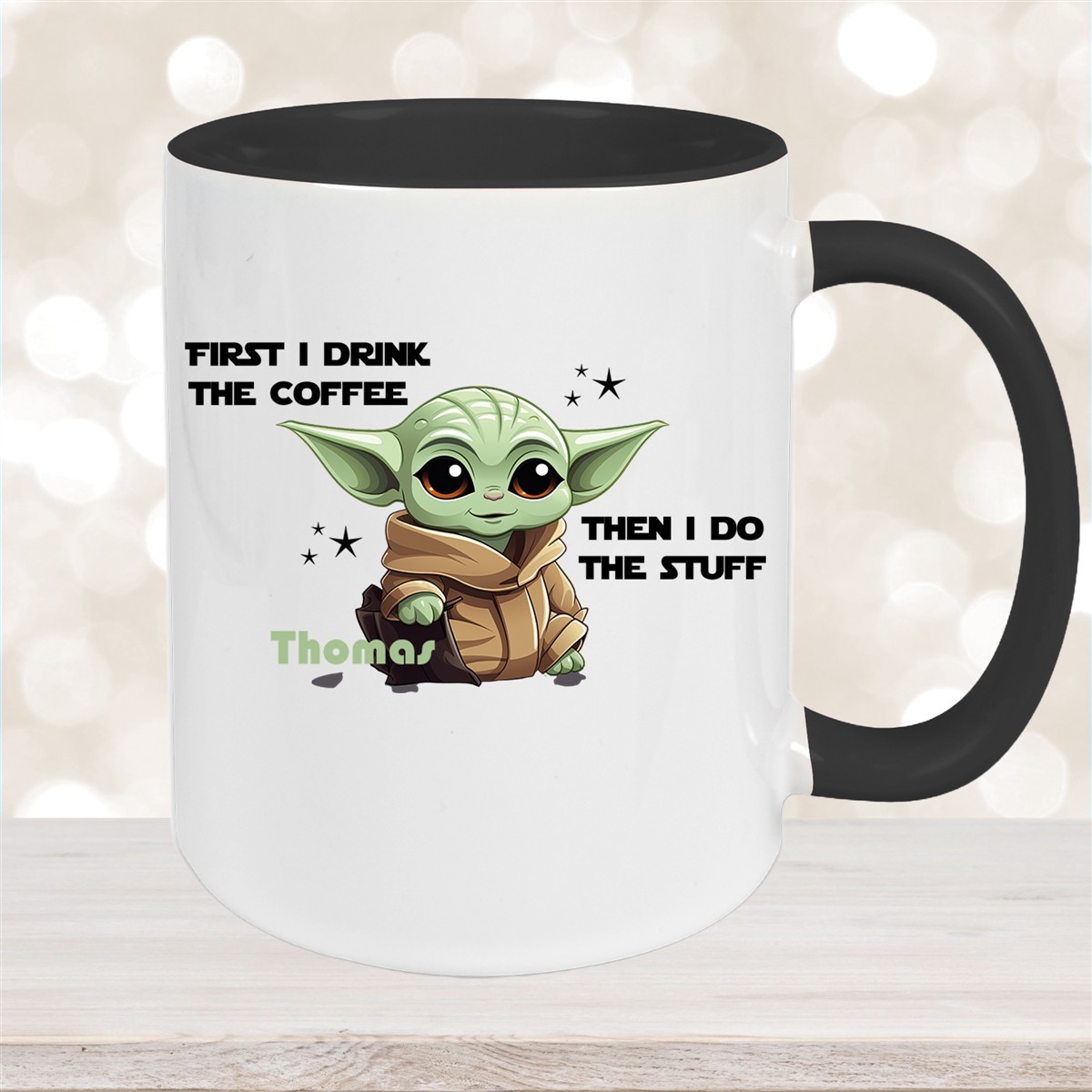 Tasse Wunschname Baby-Yoda #2 Keramik Kinderbecher personalisiert versch. Farben