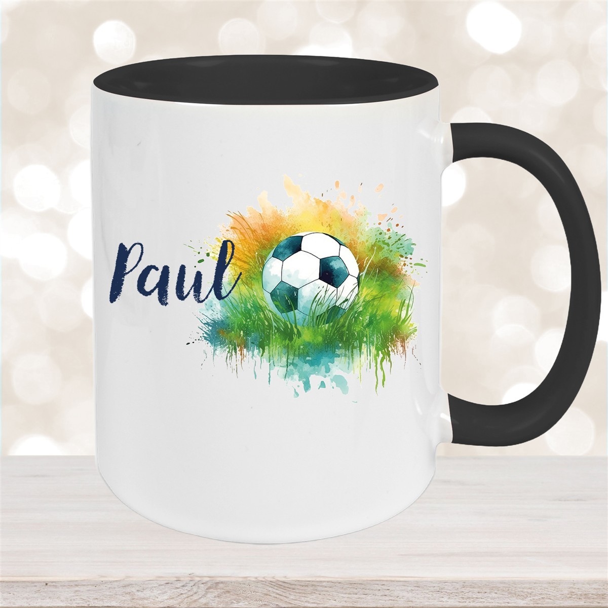 Tasse Fußball #5 Wunschname Keramik Kinderbecher personalisiert versch. Farben