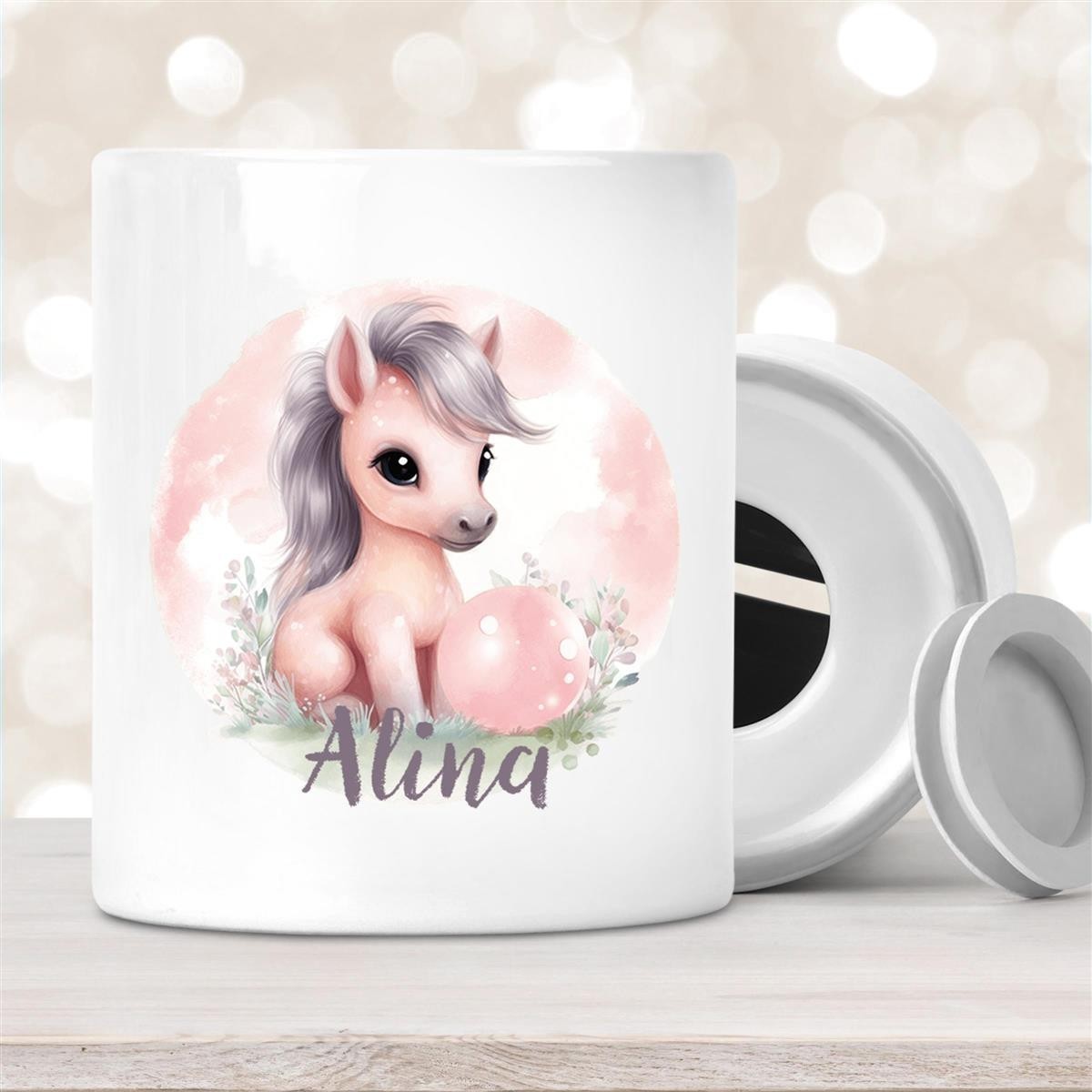 Spardose mit Wunschname Pferd #7 personalisiert Spardose mit Wunschname Pferd #7 personalisiert