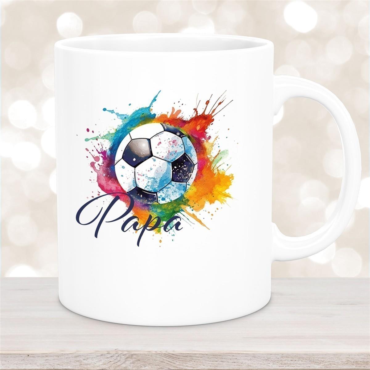 Tasse Wunschname Fußball 20 Personalisiert Keramik Kinderbecher versch. Farben
