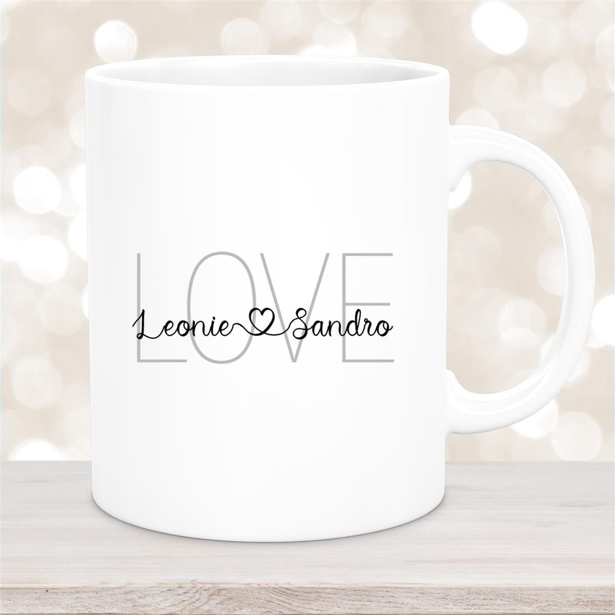 Tasse Liebe - Spruch "LOVE" Valentinstag Wunschnamen Keramik personalisiert Weiß Tasse Liebe - Spruch "LOVE" Valentinstag Wunschnamen Keramik personalisiert Weiß