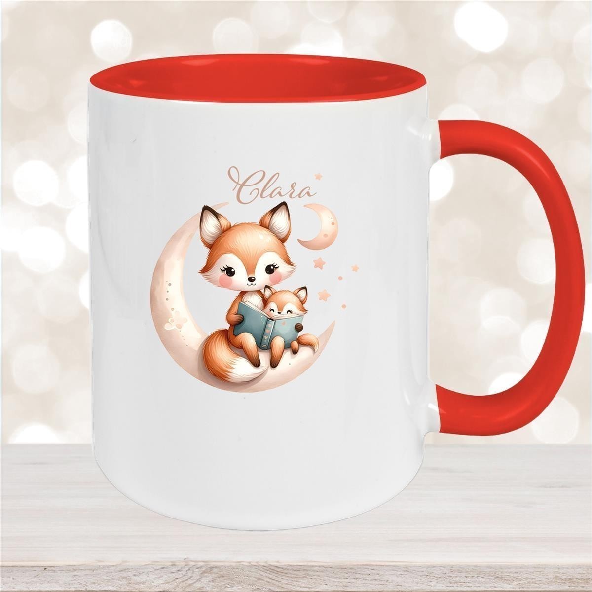 Tasse Wunschname Fuchs #2 Keramik Kinderbecher versch. Farben