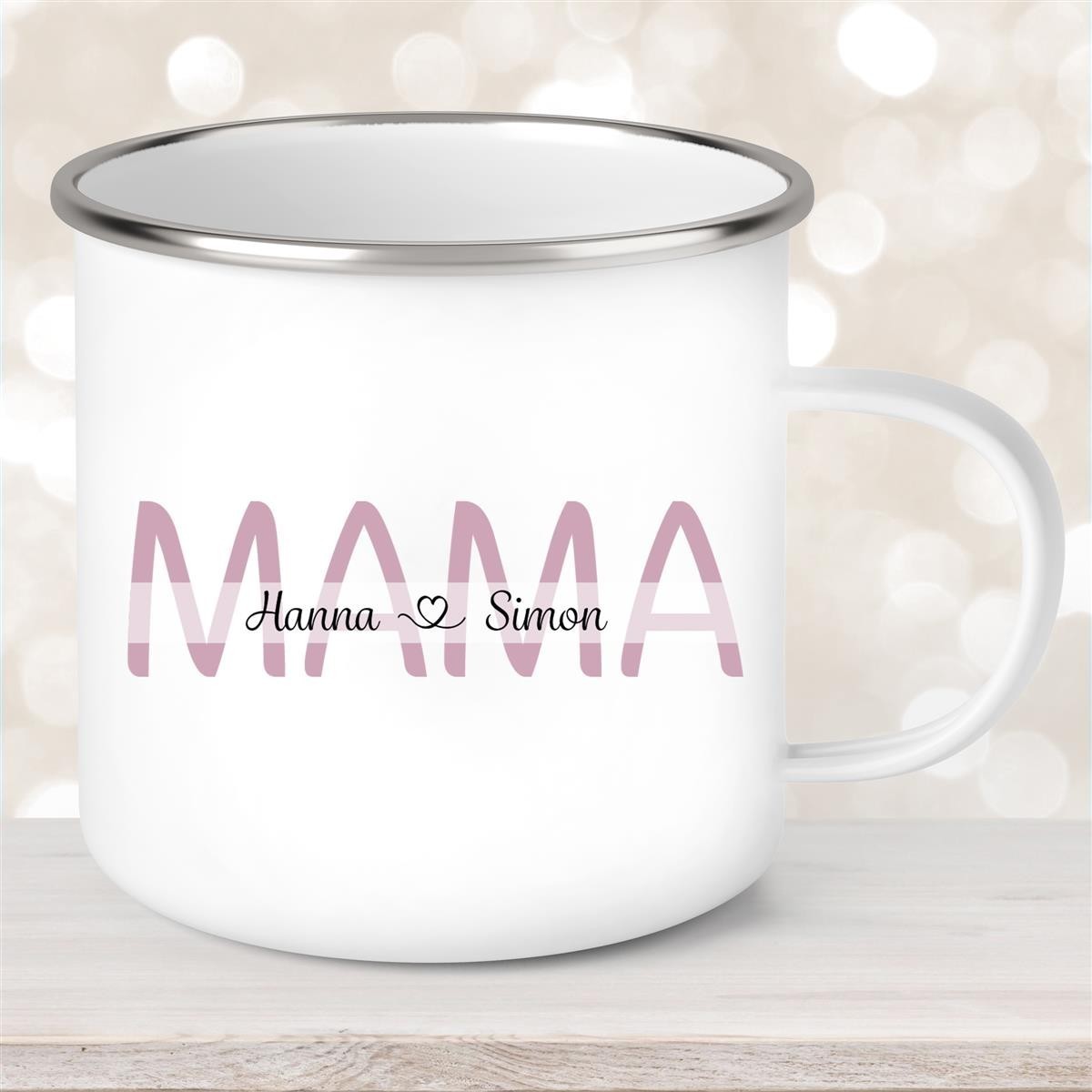 Tasse Muttertag #1 Wunschnamen Emaille Personalisiert Tasse Muttertag #1 Wunschnamen Emaille Personalisiert