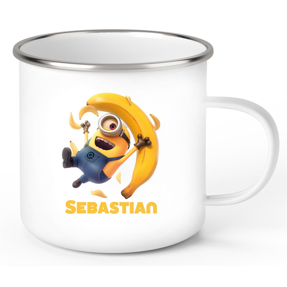 Tasse Minions Kinder Minion 2 Banana Wunschname Emaille Kinderbecher personalisiert