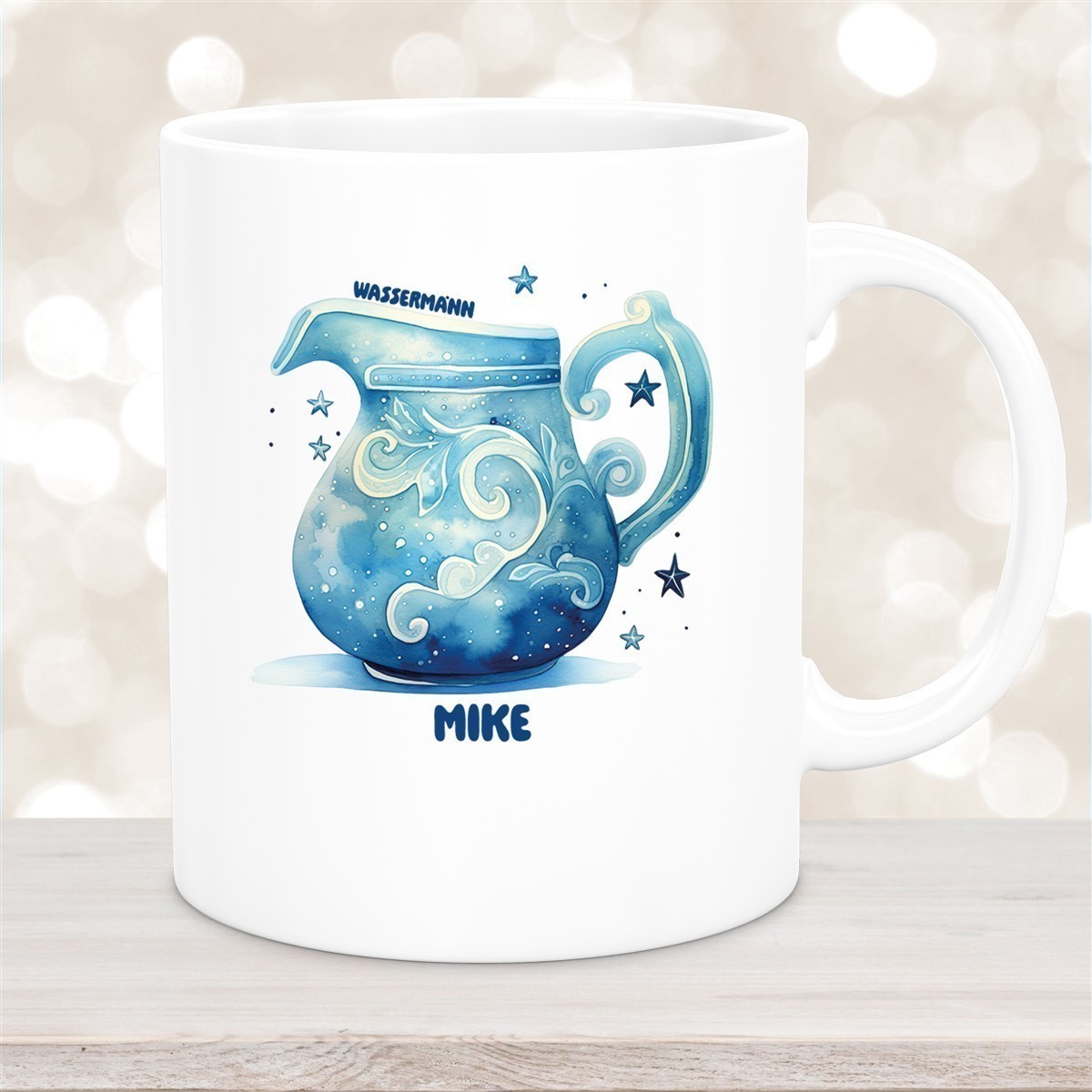 Tasse Sternzeichen Kinder Wassermann #1 Wunschname Keramik Kinderbecher personalisiert versch. Farben
