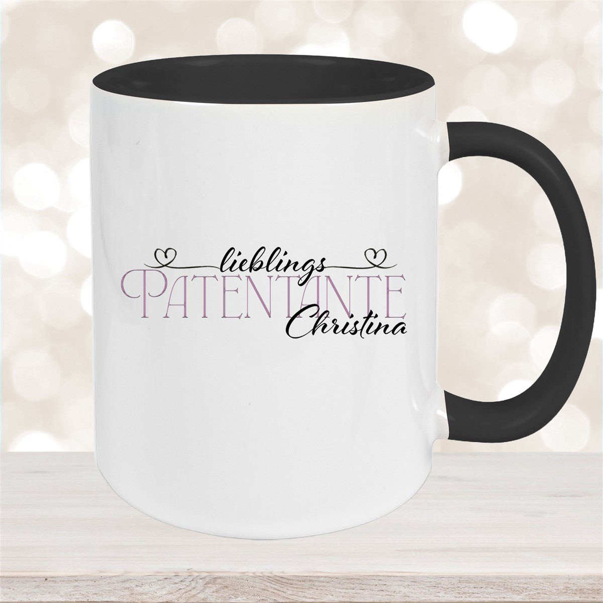 Tasse Wunschname Lieblings-Patentante #1 personalisiert Keramik Becher versch. Farben