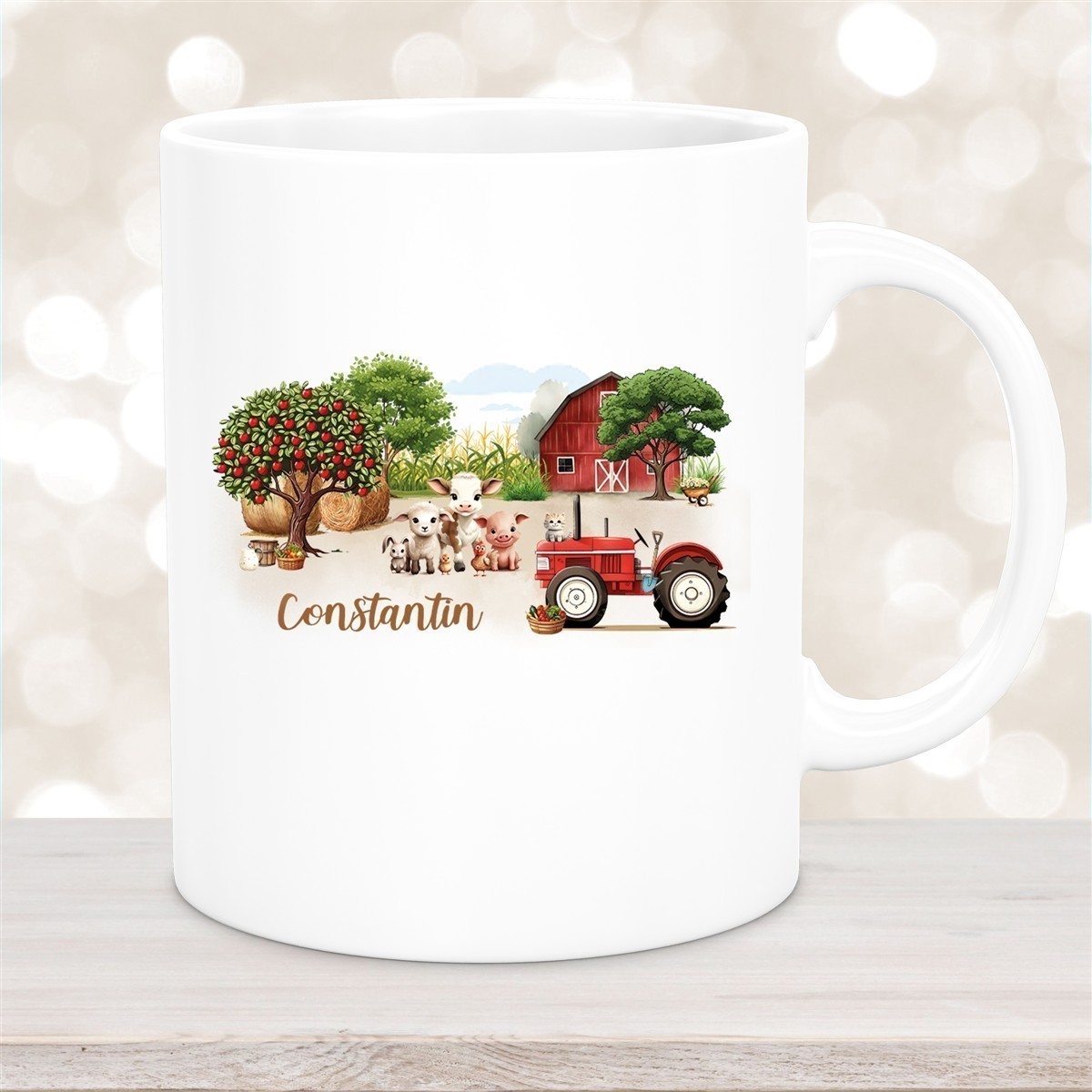 Tasse Wunschname Bauernhof #1 Keramik Kinderbecher personalisiert versch. Farben