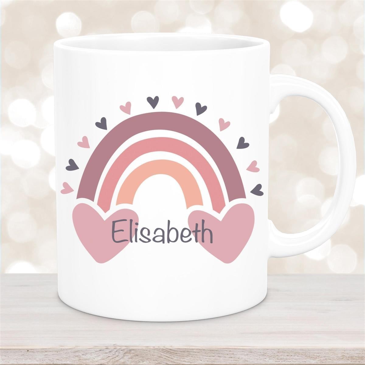 Tasse Wunschname Regenbogen #2 Keramik Kinderbecher Weiß Tasse Wunschname Regenbogen #2 Keramik Kinderbecher Weiß