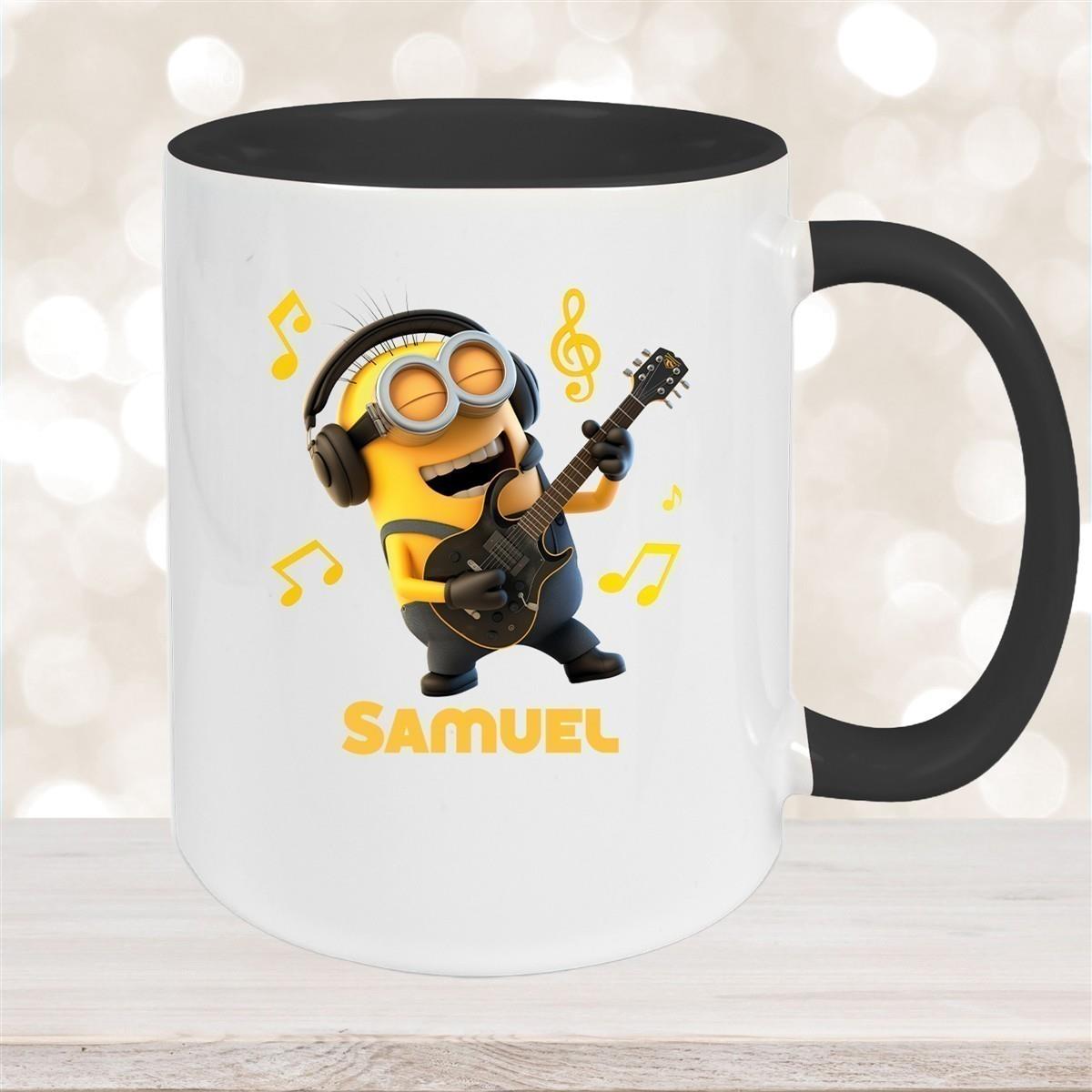 Tasse Minions Kinder Minion 6 Rockstar Wunschname Keramik Kinderbecher personalisiert versch. Farben