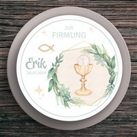 Tortenaufleger Firmung Kelch #1 Name & Datum (20cm)