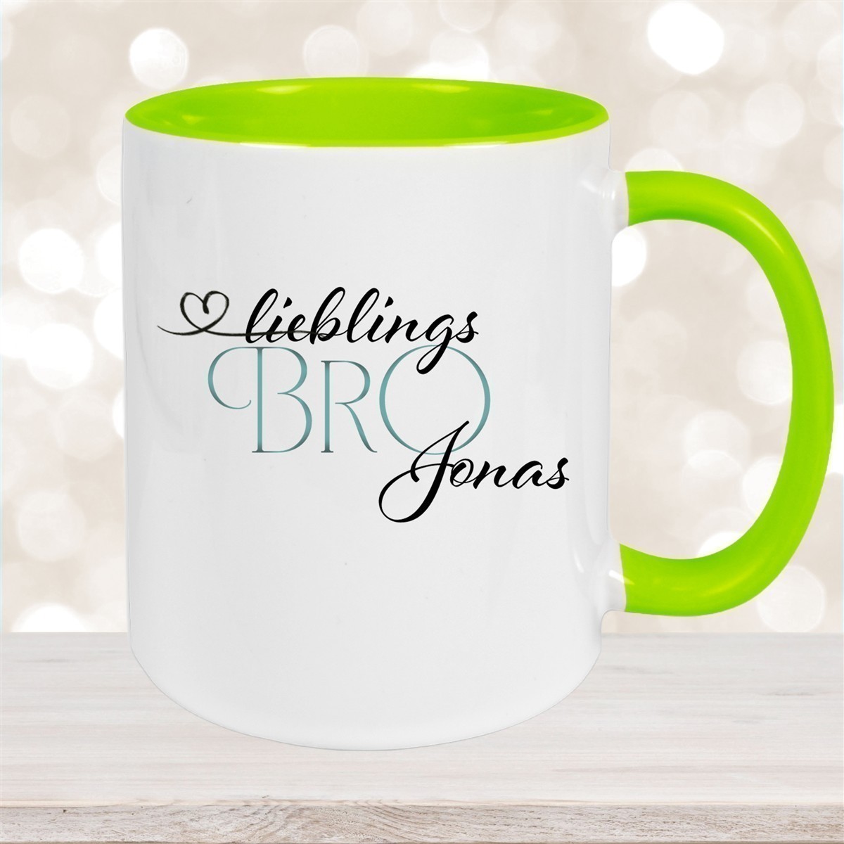 Tasse Wunschname Lieblings-Bro #1 personalisiert Keramik Becher versch. Farben