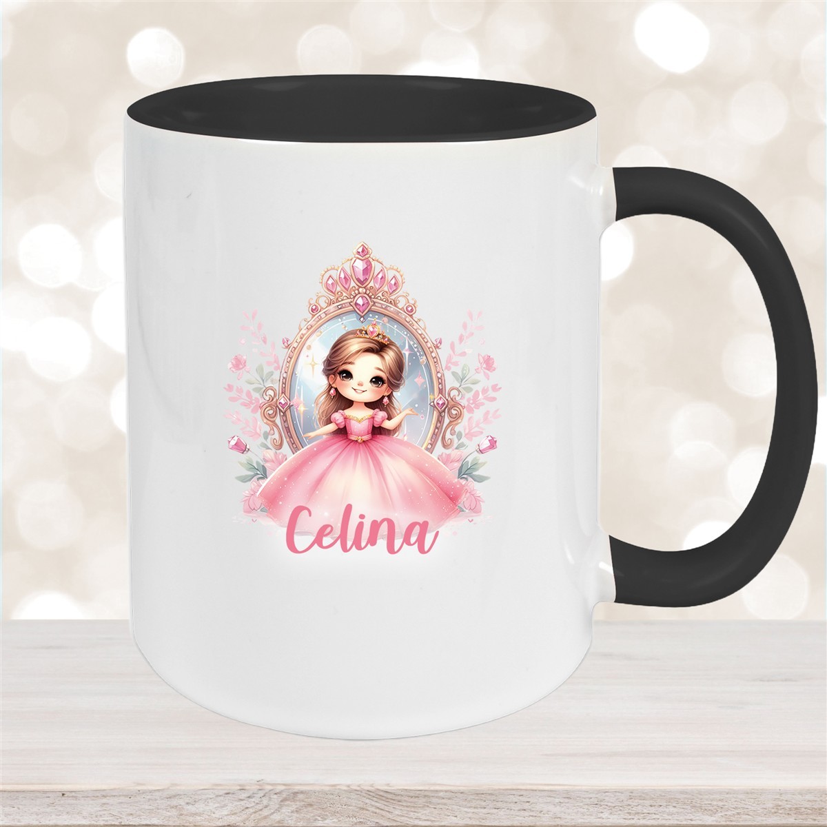 Tasse Kinder Prinzessin #2 Wunschname Keramik Kinderbecher personalisiert versch. Farben
