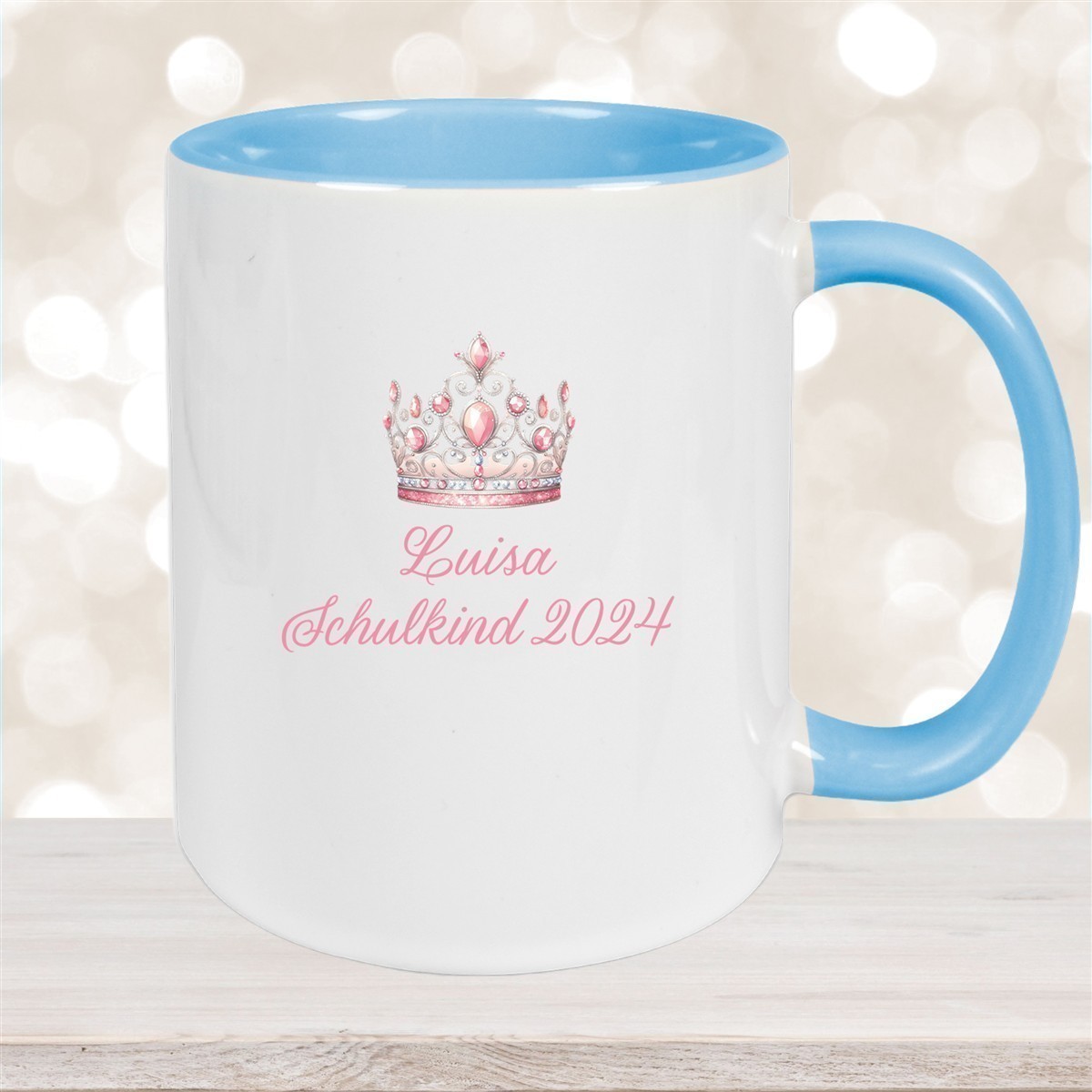 Tasse Schulkind #15 Wunschname Prinzessin#1 Keramik Kinderbecher Personalisiert versch. Farben