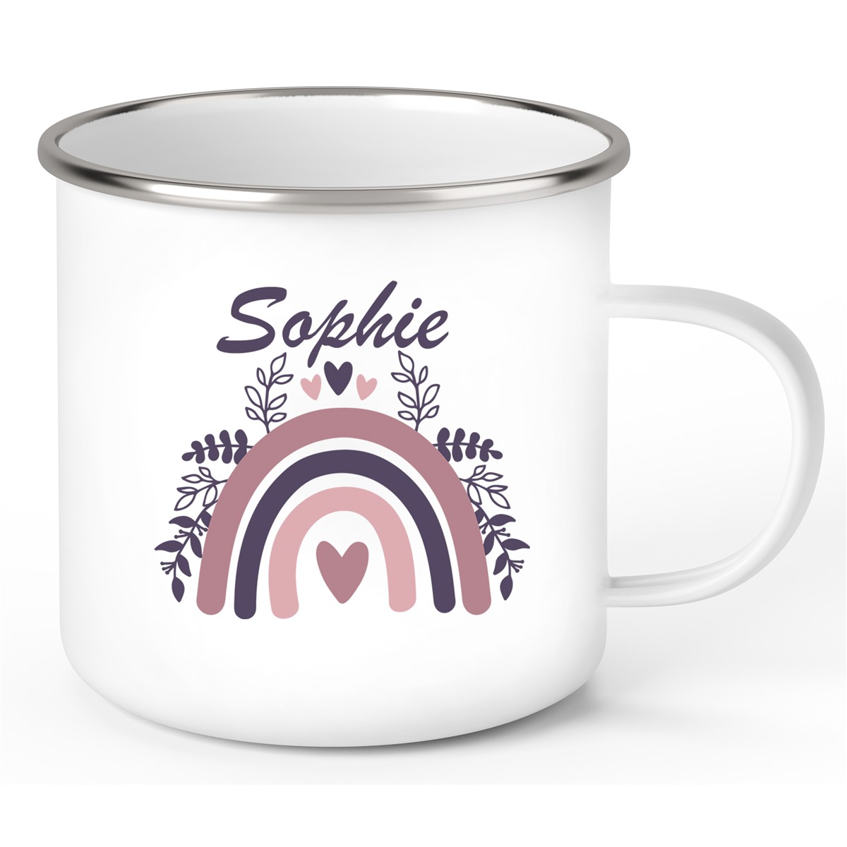 Tasse Regenbogen 8 Wunschname Emaille Kinderbecher