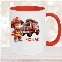 Tasse Wunschname Feuerwehr #2 Keramik Kinderbecher versch. Farben