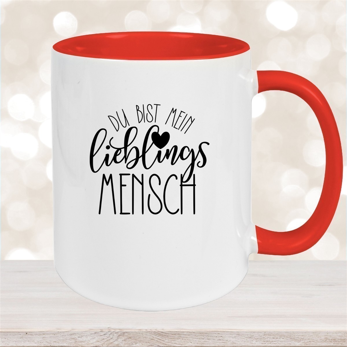 Tasse Spruch "Lieblingsmensch" Valentinstag #19 Keramik versch. Farben