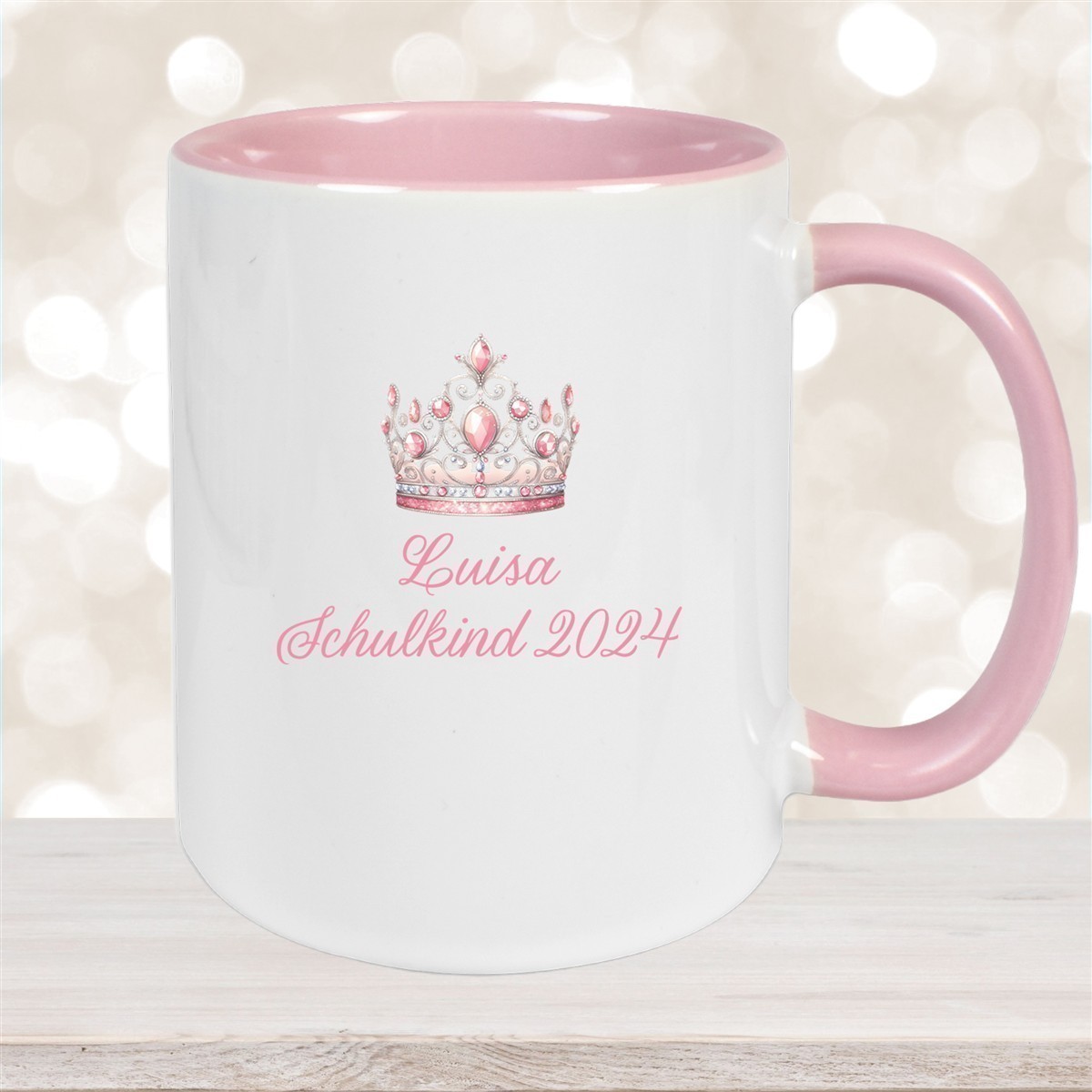 Tasse Schulkind #15 Wunschname Prinzessin#1 Keramik Kinderbecher Personalisiert versch. Farben