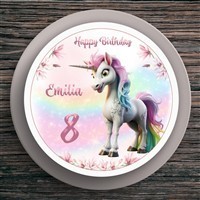 Tortenaufleger Geburtstag Einhorn #1 Name & Zahl (20cm)