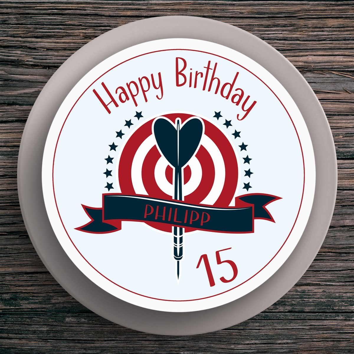 Tortenaufleger Geburtstag Dart #4 Name & Zahl (20cm) Fondant Papier Tortenaufleger Geburtstag Dart #4 Name & Zahl (20cm) Fondant Papier