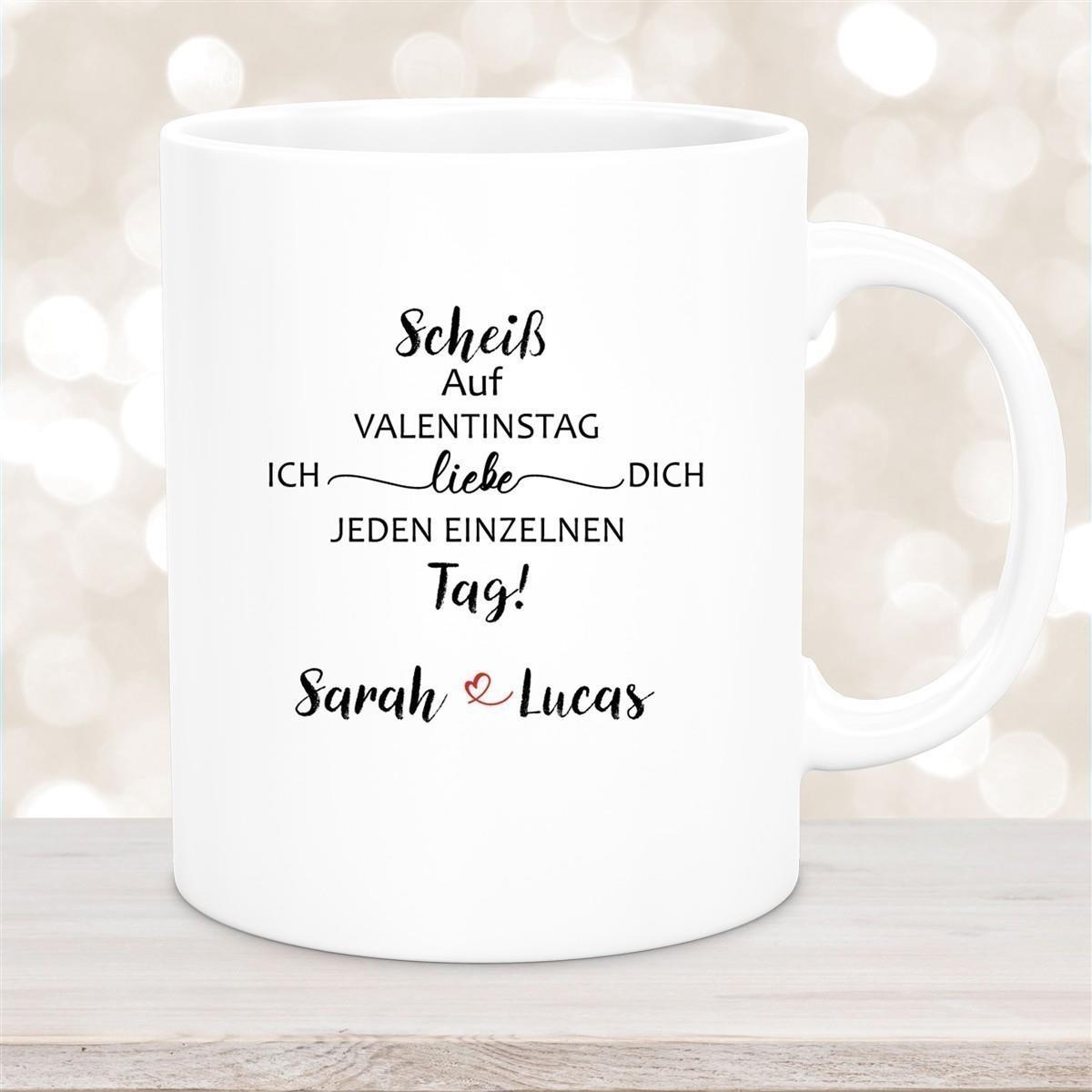 Tasse Spruch Valentinstag 23 Personalisiert Keramik versch. Farben