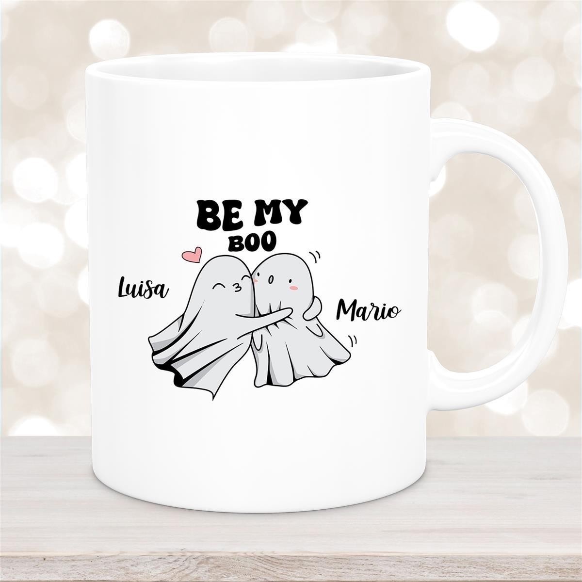 Tasse Liebe - BE MY BOO Valentinstag Wunschnamen Keramik personalisiert Weiß Tasse Liebe - BE MY BOO Valentinstag Wunschnamen Keramik personalisiert Weiß