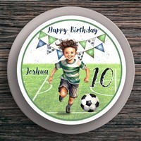 Tortenaufleger Geburtstag Fußball #5 Name & Zahl (20cm)