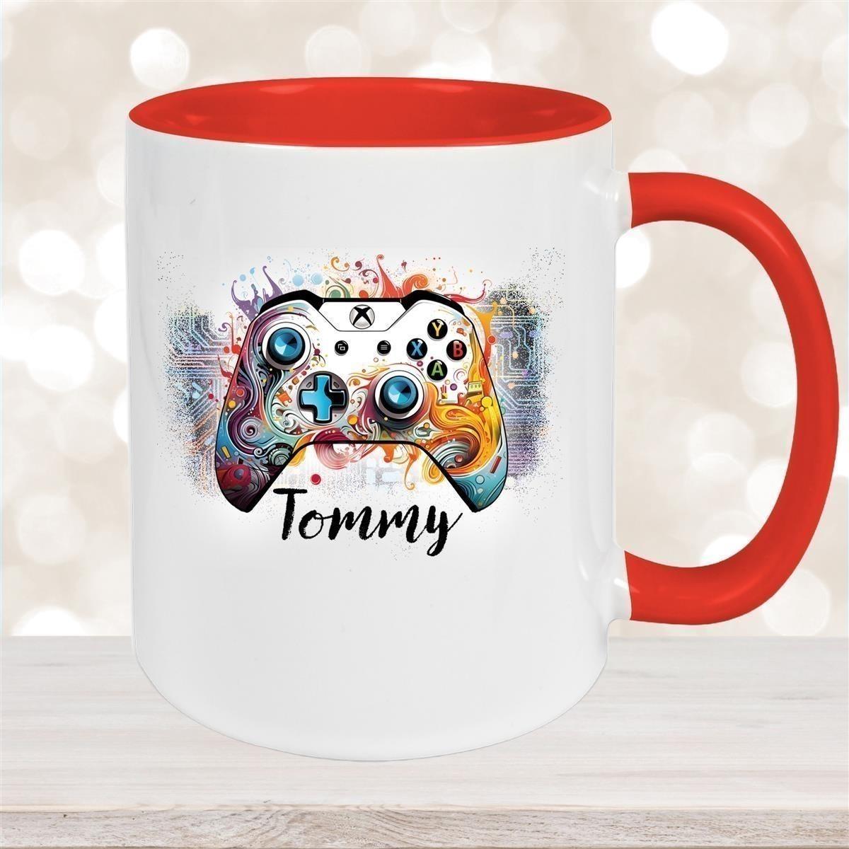Tasse Gamer 2 Wunschname Keramik Kinderbecher personalisiert versch. Farben