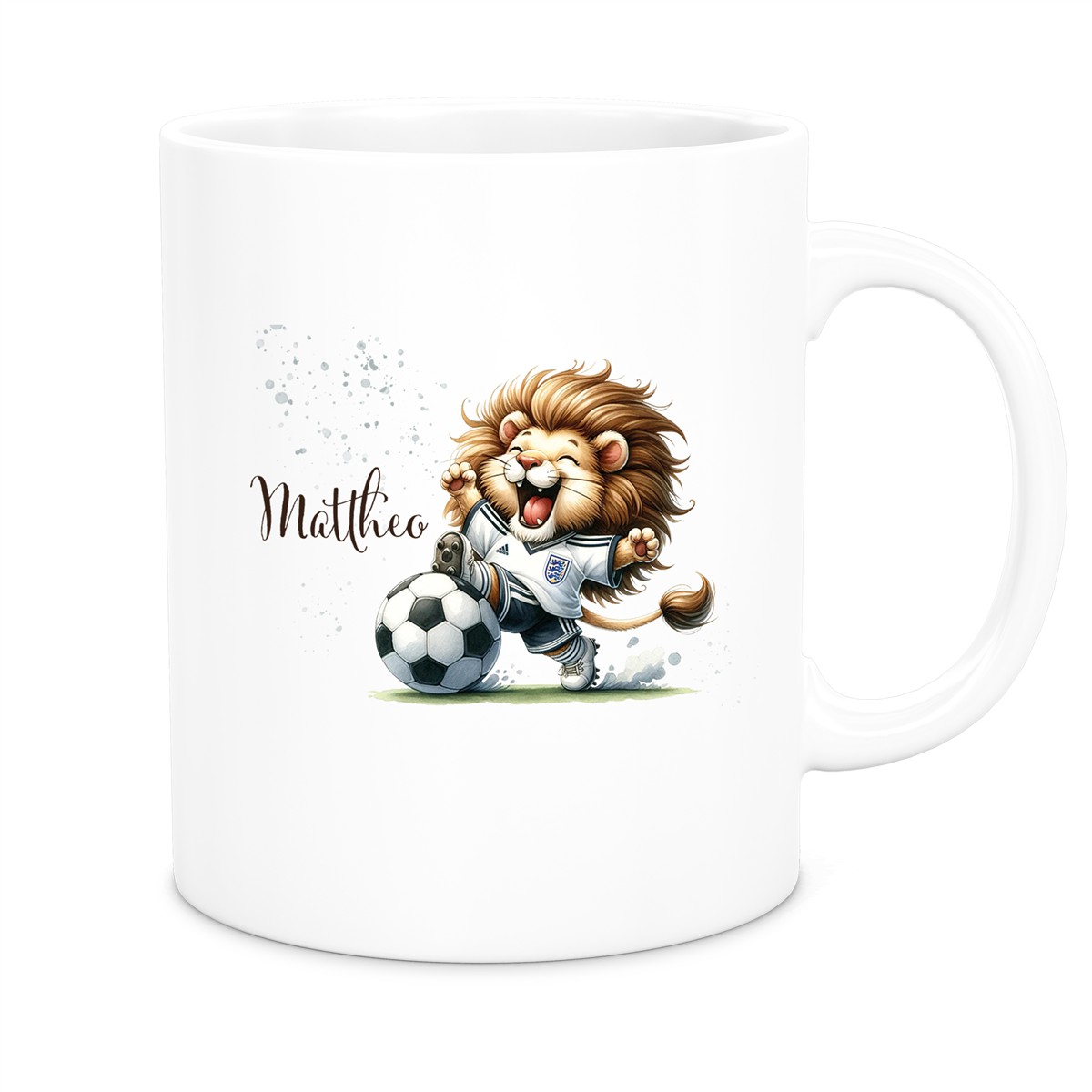 Tasse Fußball 9 Wunschname Keramik Kinderbecher personalisiert versch. Farben