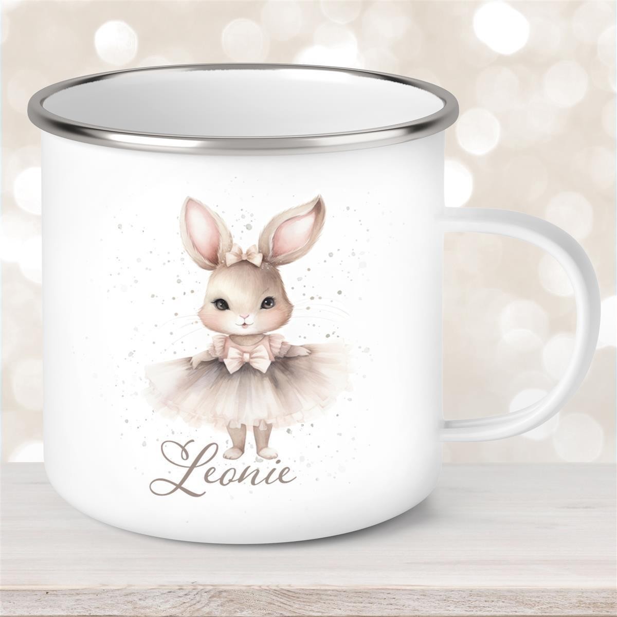Tasse Ostern - Hase #8 Wunschnamen personalisiert Emaillie Tasse Ostern - Hase #8 Wunschnamen personalisiert Emaillie