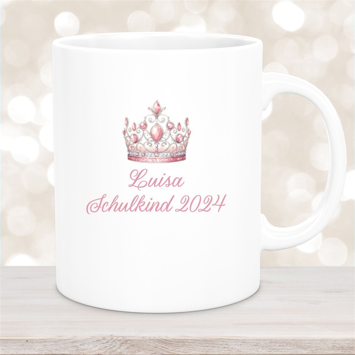Tasse Schulkind #15 Wunschname Prinzessin#1 Keramik Kinderbecher Personalisiert versch. Farben