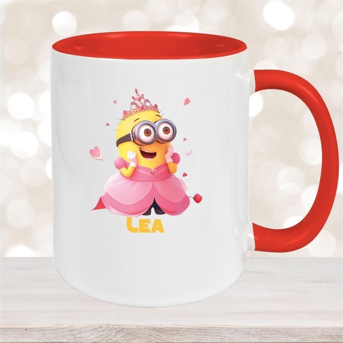 Tasse Minions Kinder Minion 7 Prinzessin Wunschname Keramik Kinderbecher personalisiert versch. Farben
