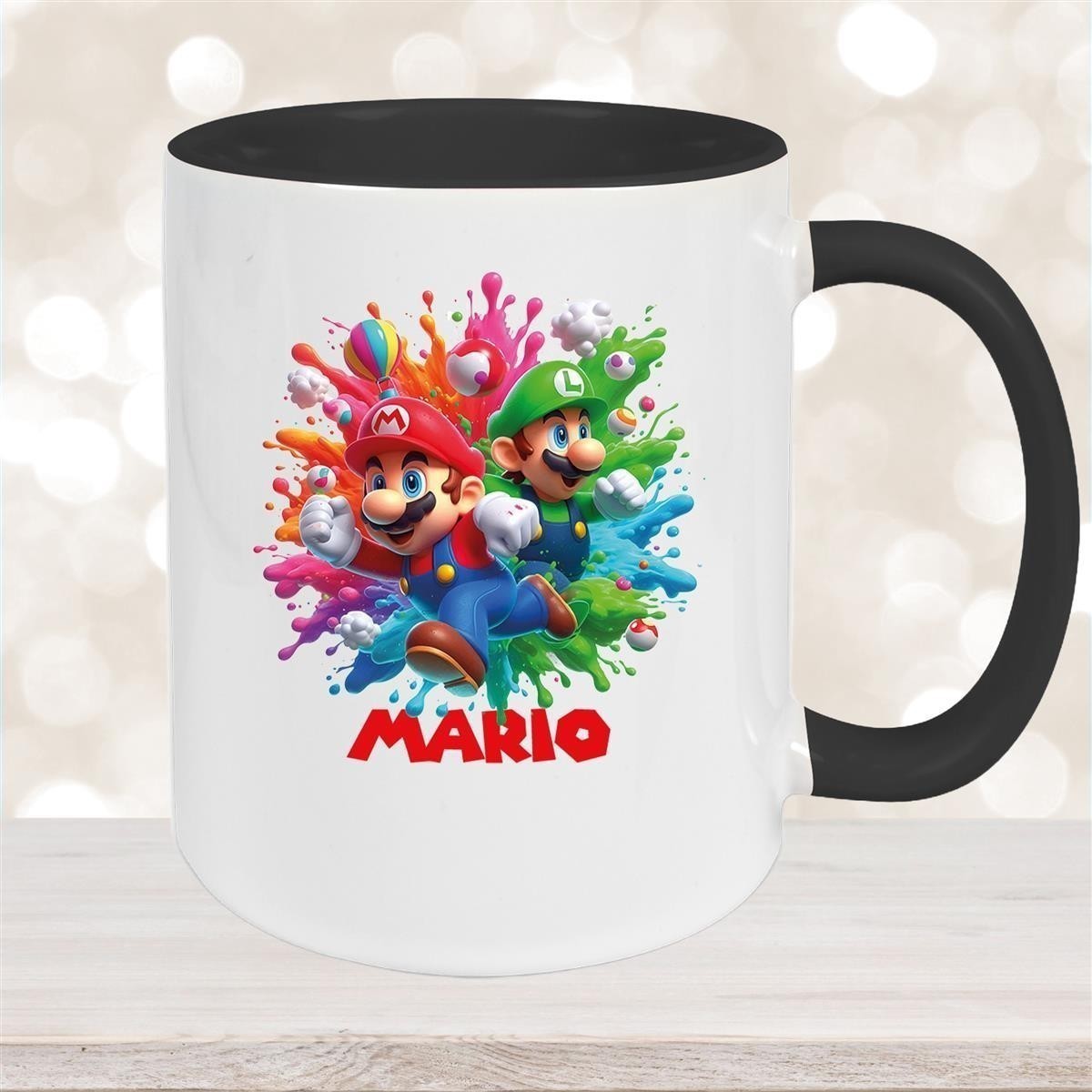 Tasse Wunschname Super-Mario #1 Keramik Kinderbecher personalisiert versch. Farben