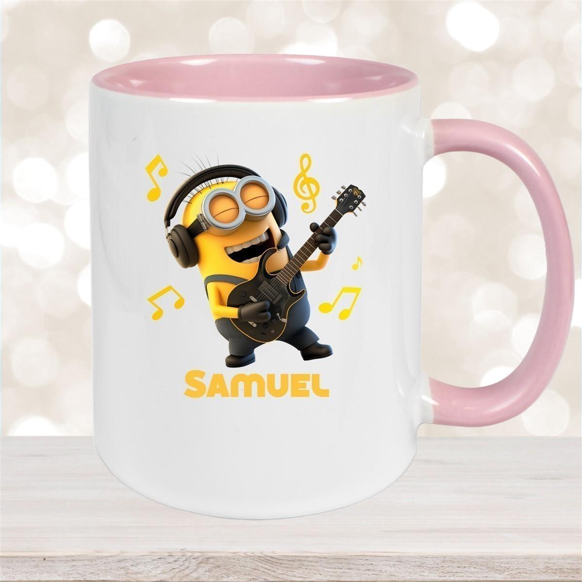 Tasse Minions Kinder Minion 6 Rockstar Wunschname Keramik Kinderbecher personalisiert versch. Farben