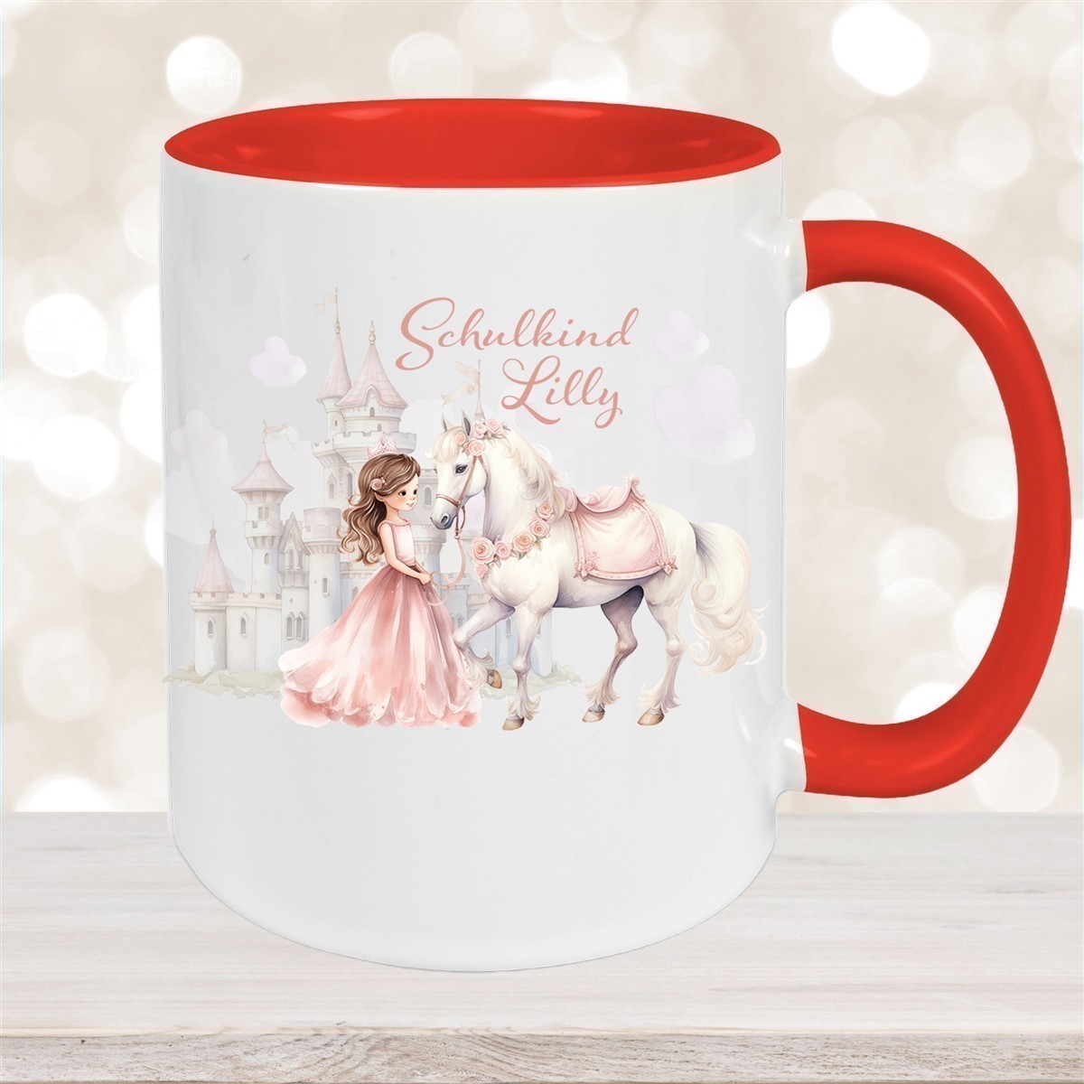 Tasse Kinder Prinzessin #1 Wunschname Keramik Kinderbecher personalisiert versch. Farben