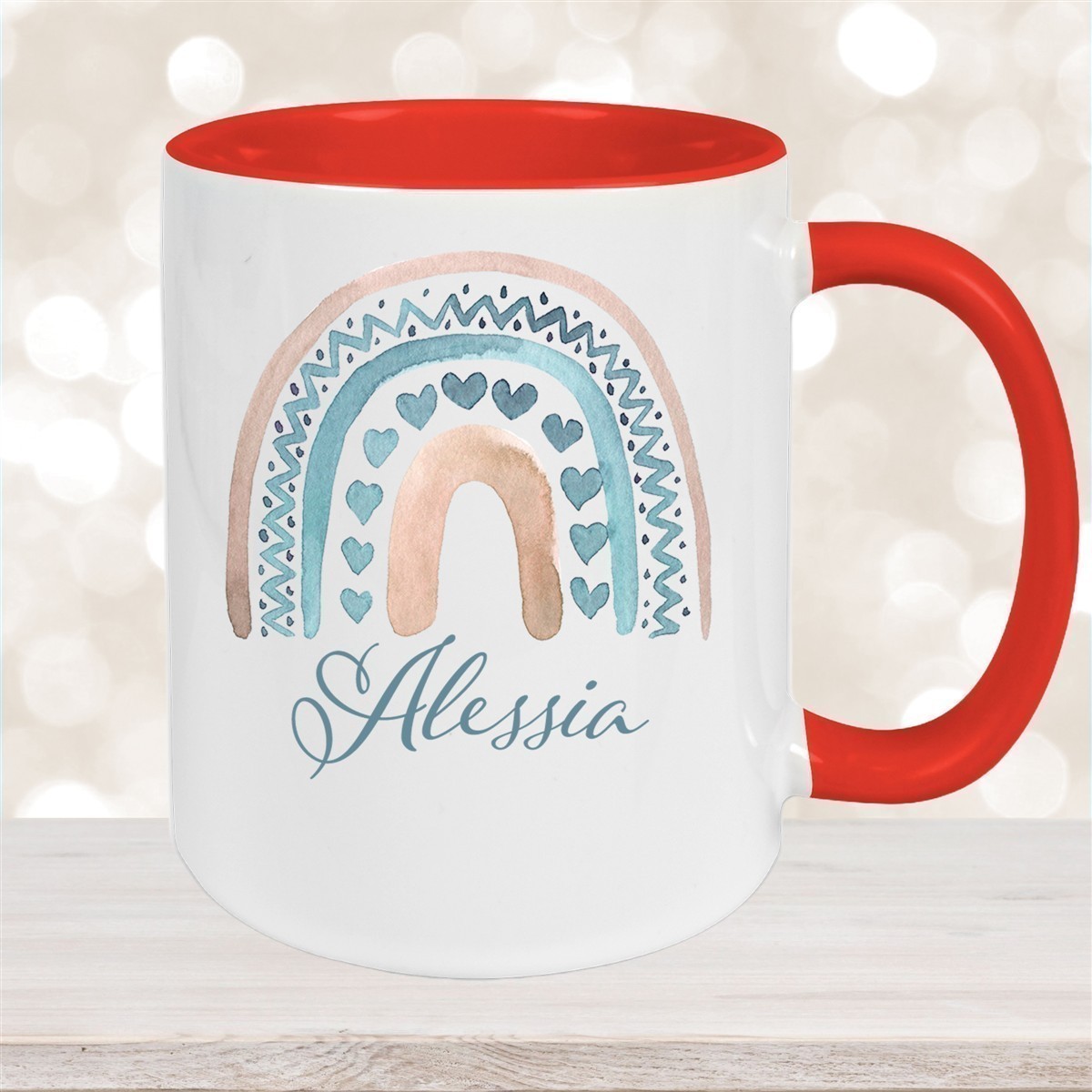 Tasse Wunschname Regenbogen #5 Keramik Kinderbecher versch. Farben