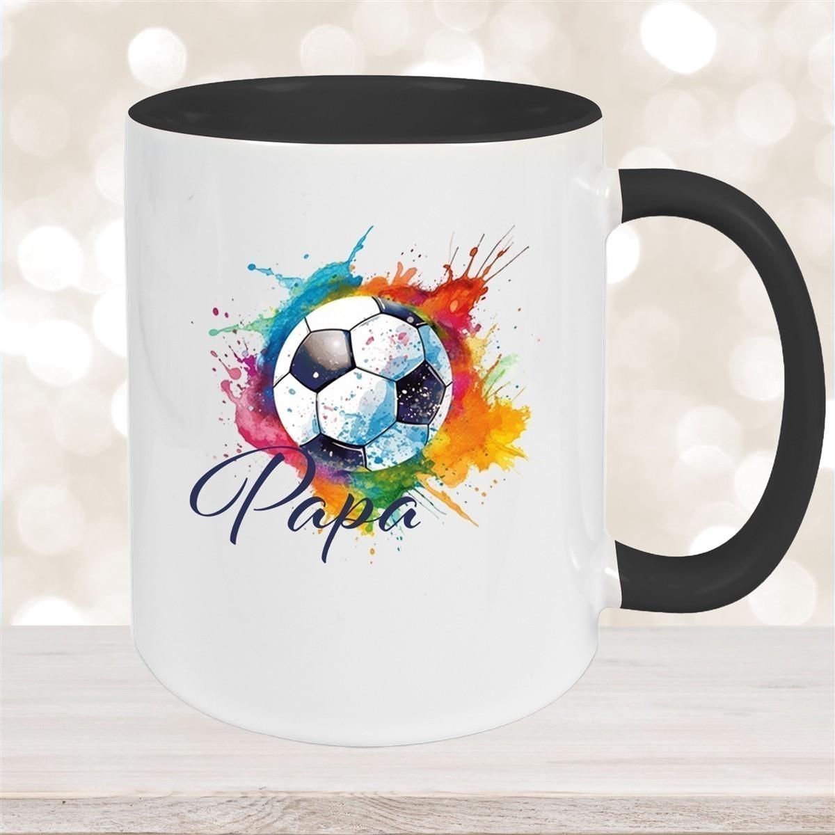 Tasse Wunschname Fußball 20 Personalisiert Keramik Kinderbecher versch. Farben