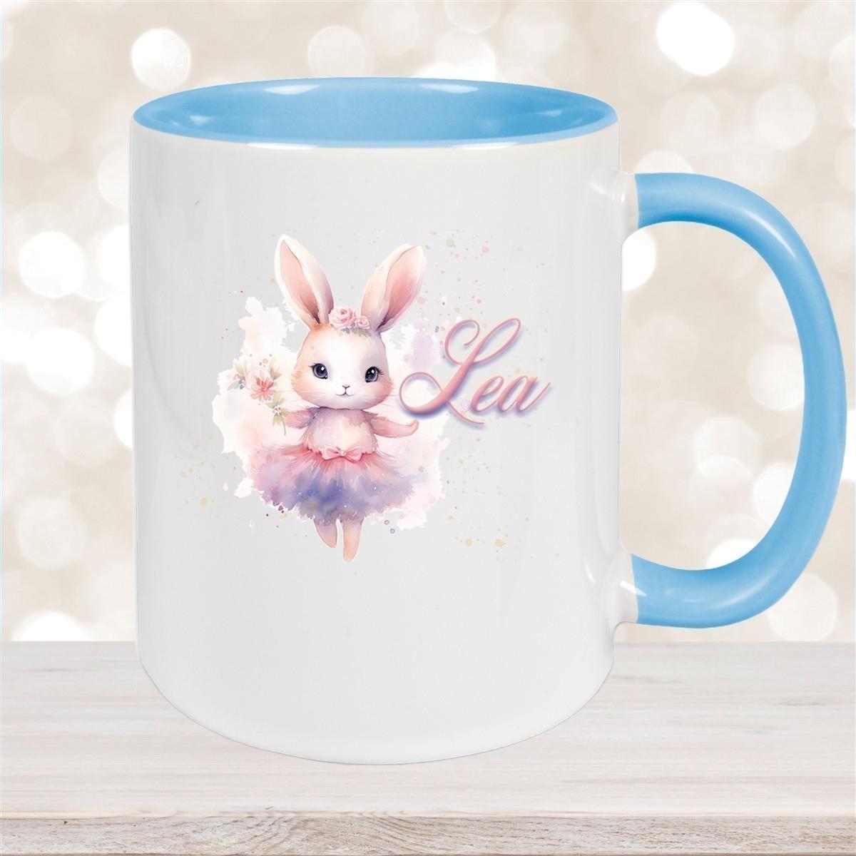 Tasse Ballerina 4 Wunschname Keramik Kinderbecher personalisiert versch. Farben