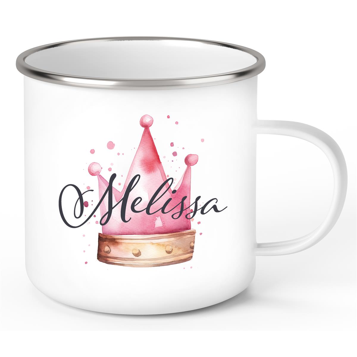 Tasse Krone 1 Wunschname Emaille Kinderbecher personalisiert