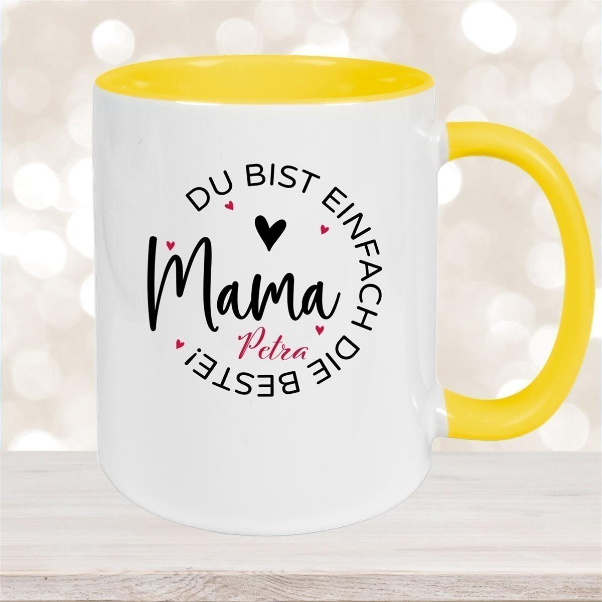 Tasse Muttertag 13 Wunschnamen Keramik Personalisiert versch. Farben