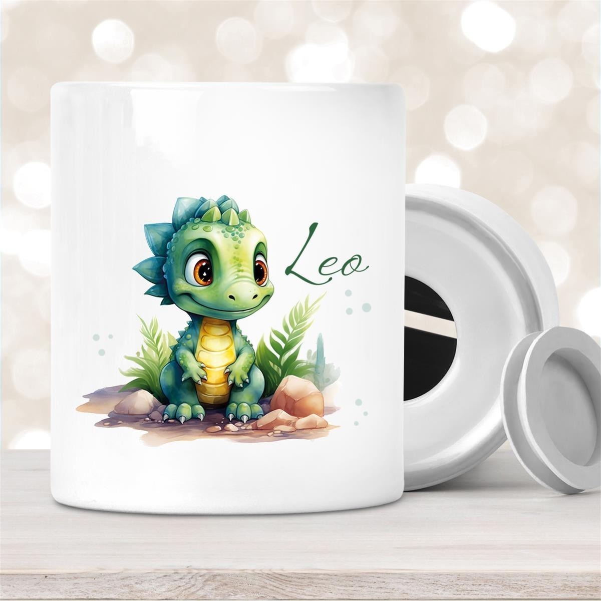 Spardose mit Wunschname Dino #17 personalisiert Spardose mit Wunschname Dino #17 personalisiert