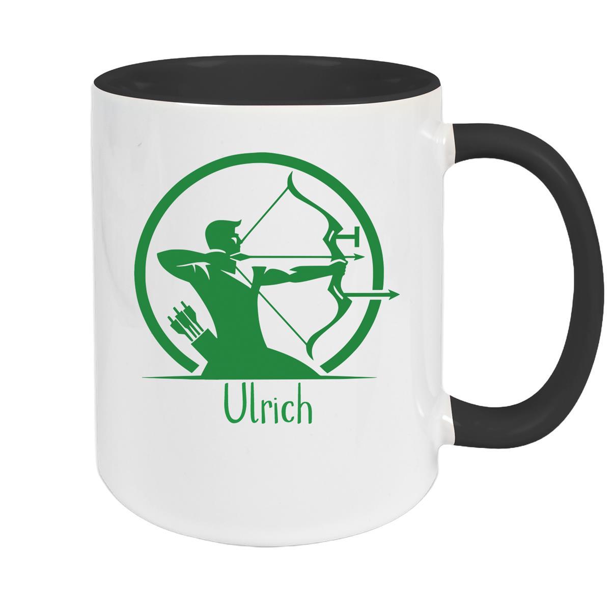 Tasse Bogenschütze 1 Wunschname Keramik personalisiert versch. Farben