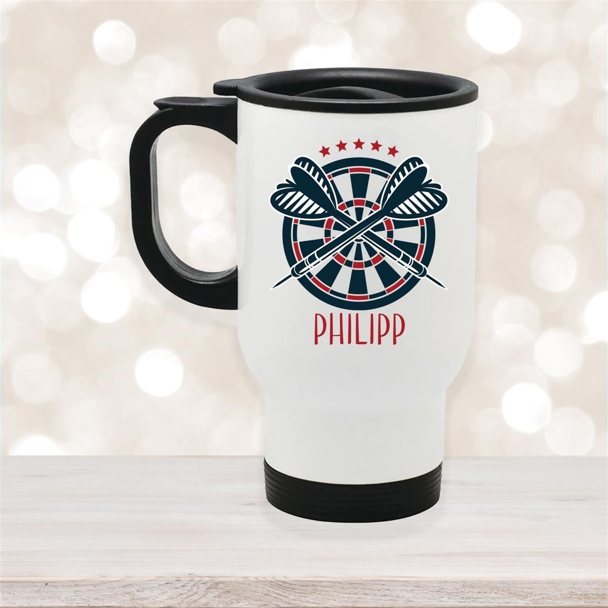 Edelstahl-Thermobecher mit Deckel Dart #01 weiß Edelstahl-Thermobecher mit Deckel Dart #01 weiß