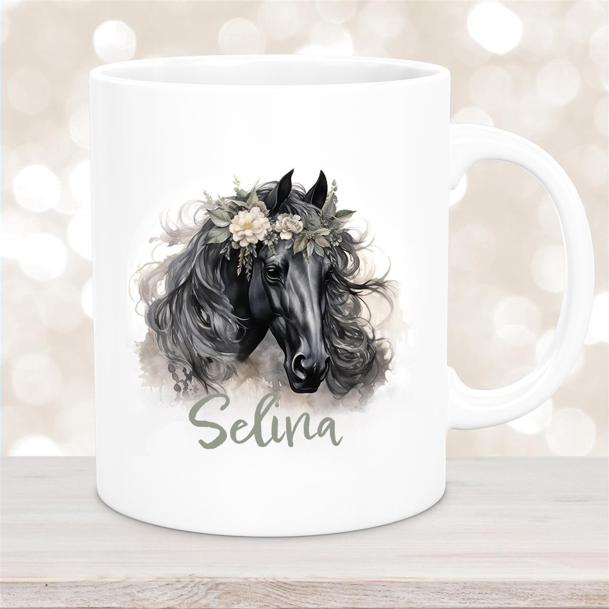 Tasse Pferd #3 Wunschname Keramik Kinderbecher personalisiert Weiß Tasse Pferd #3 Wunschname Keramik Kinderbecher personalisiert Weiß