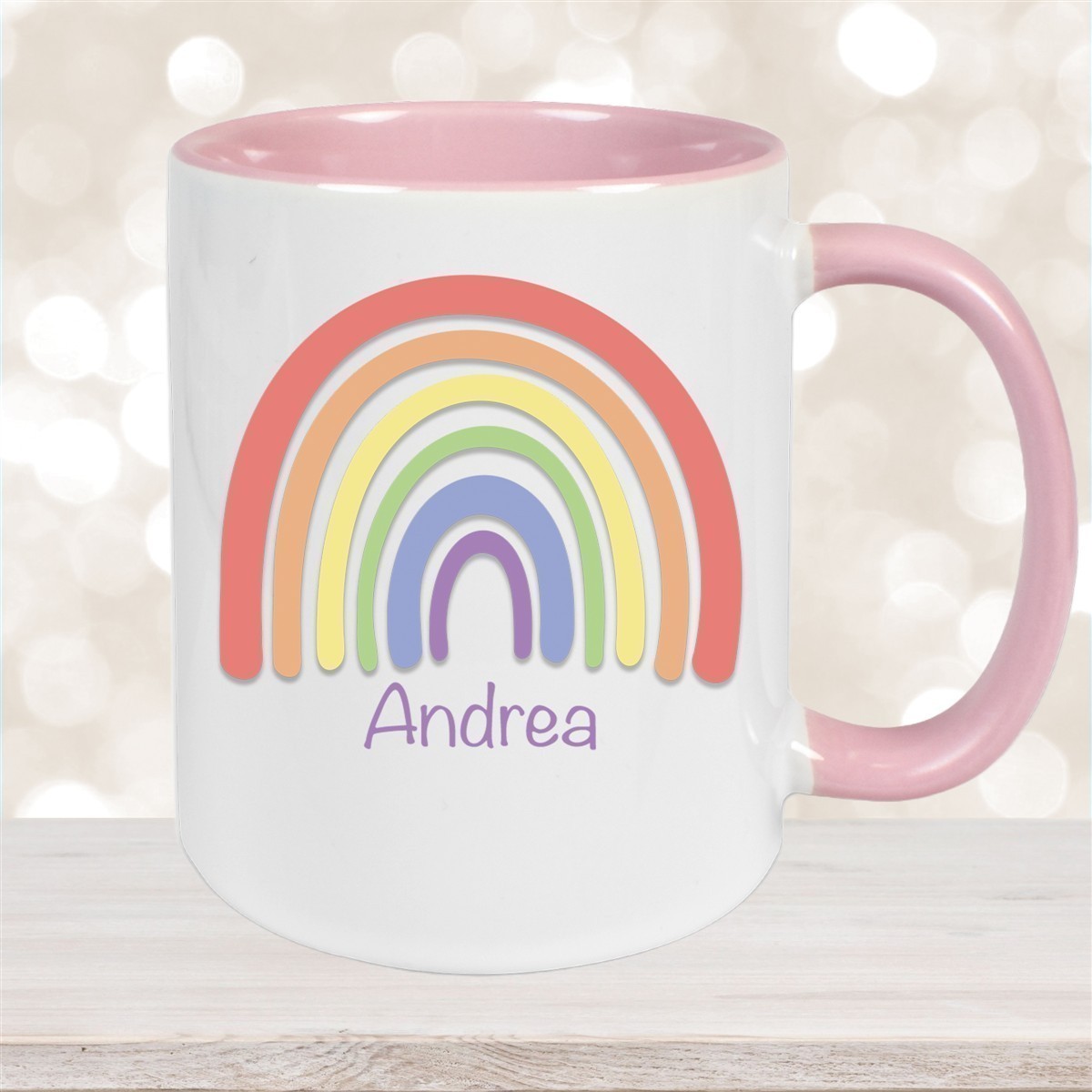 Tasse Wunschname Regenbogen #1 Keramik Kinderbecher versch. Farben