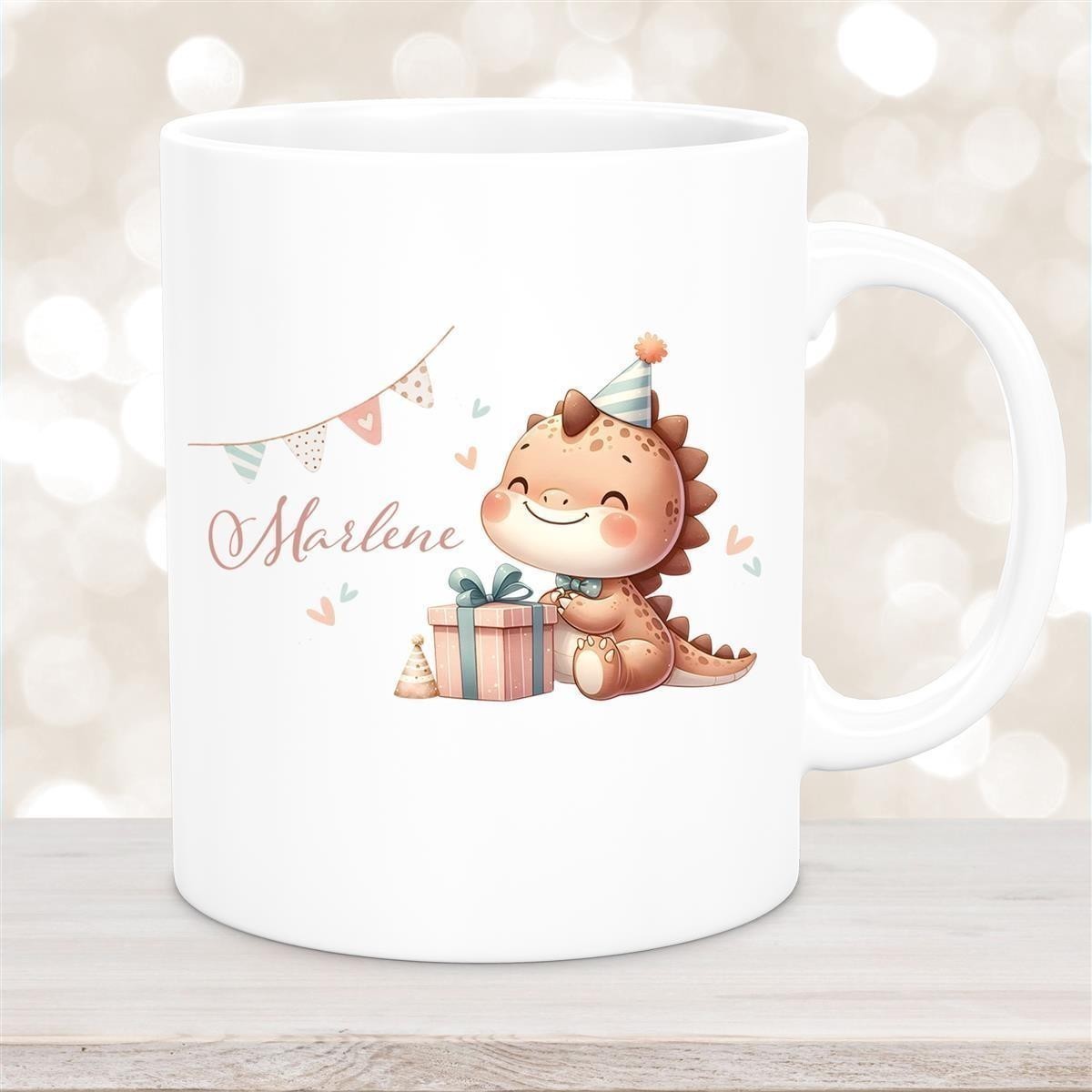 Tasse Dino #18 Wunschname Keramik Kinderbecher Personalisiert Weiß Tasse Dino #18 Wunschname Keramik Kinderbecher Personalisiert versch. Farben