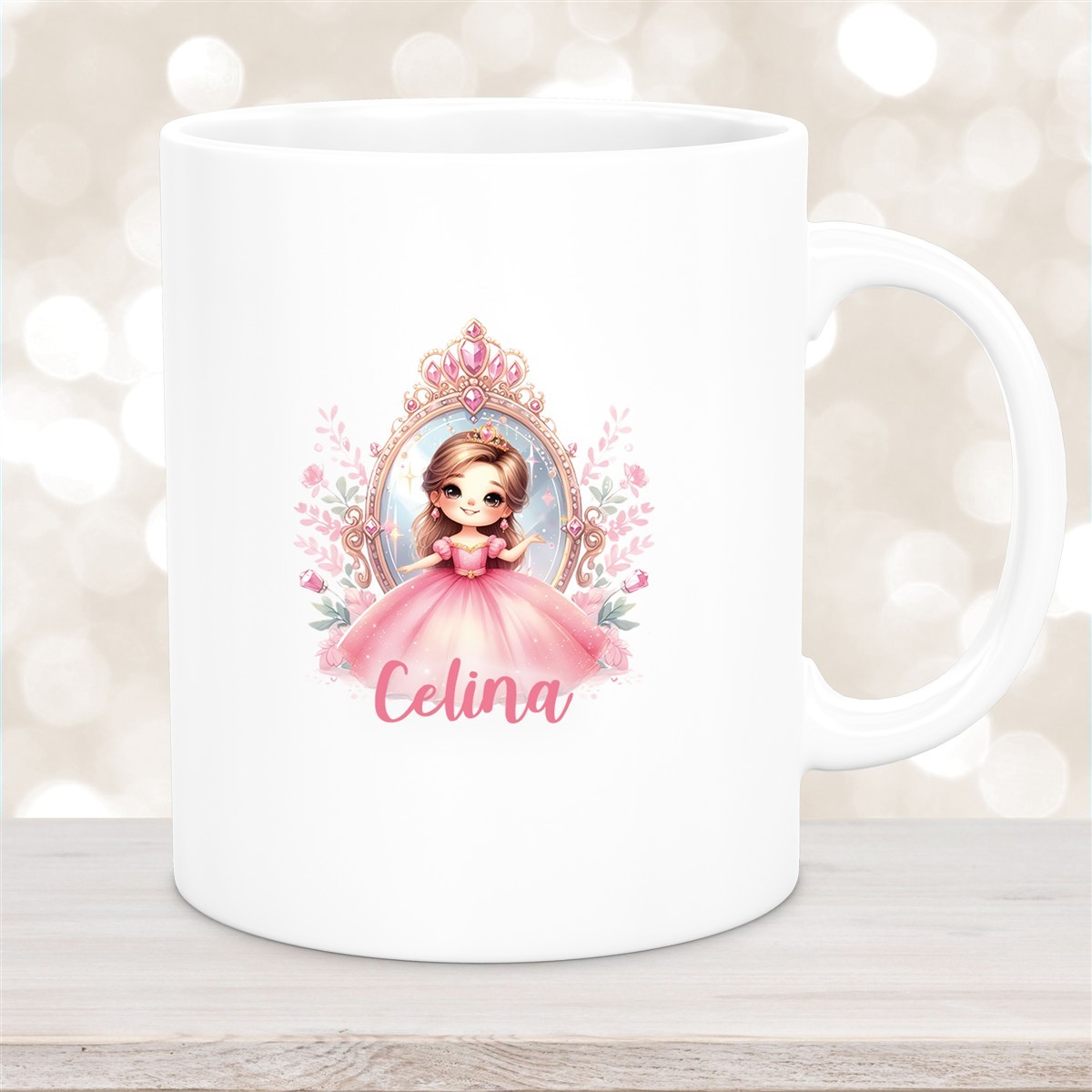 Tasse Kinder Prinzessin #2 Wunschname Keramik Kinderbecher personalisiert versch. Farben