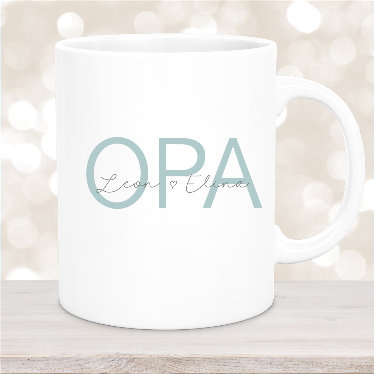 Tasse, Opa, Vatertag, Geburtstag #1 Wunschnamen Keramik Personalisiert Weiß
